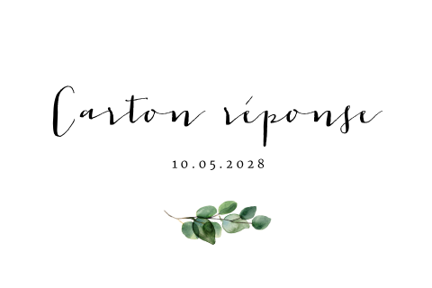 Carton réponse élégante avec des feuilles d'eucalyptus