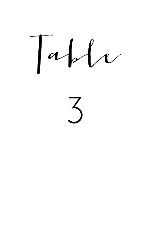 Marque-table en noir et blanc