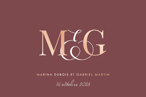 Faire-part de mariage élégant avec un programme du jour