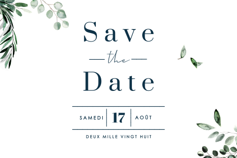 Save the date moderne avec des branches