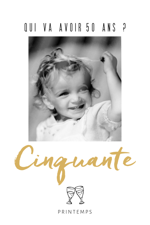 Carte d'invitation 50e anniversaire avec photos en format portrait