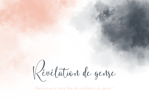 Carte d'invitation de révélation de genre gracieuse aquarelle