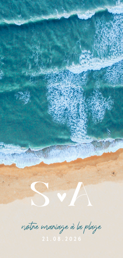 Faire-part de mariage avec thème de la plage