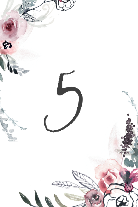 Marque table avec des fleurs en aquarelle