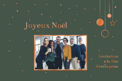 Carte de vœux pour entreprise avec photo, vernis et étoiles