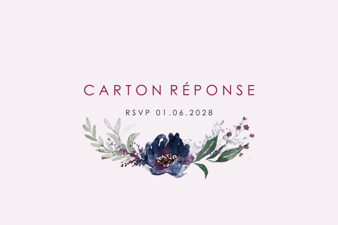 Carton réponse élégant avec des fleurs peintes à l'aquarelle