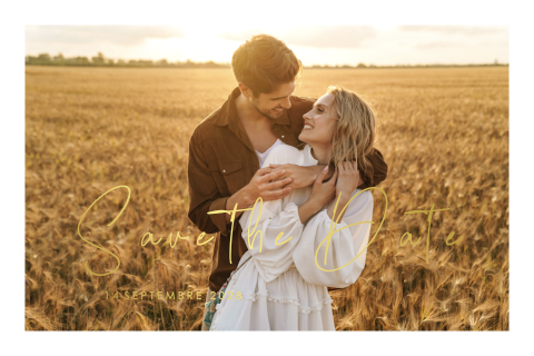 Save the date avec dorure et une photo
