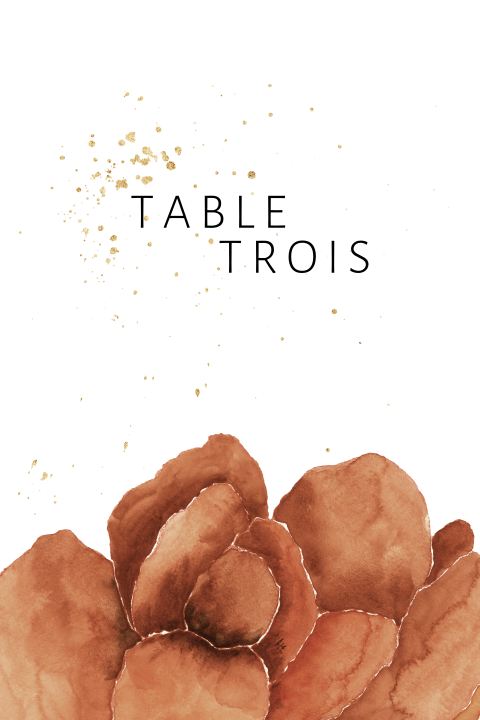 Marque table avec des roses