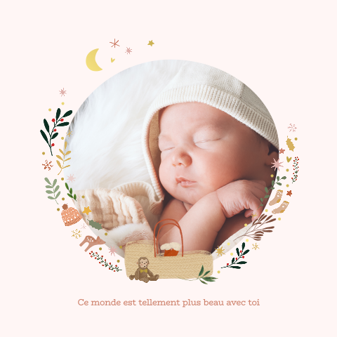 Faire-part de naissance dans un thème hivernal
