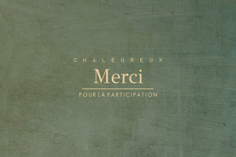 Carte de remerciement de deuil avec un fond vert