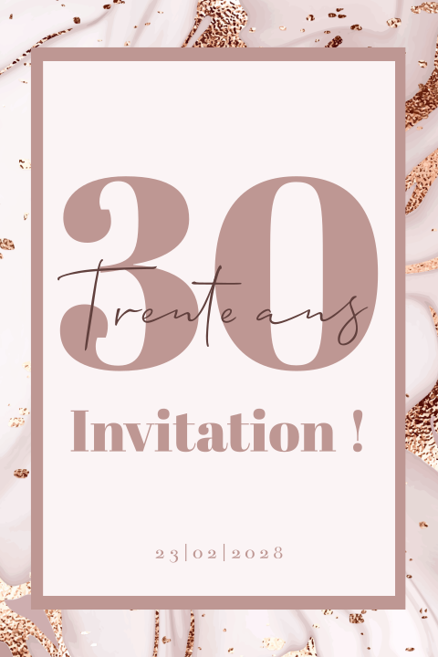 Invitation d'anniversaire branchée pour les 30 ans