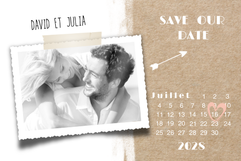 Save the date tendance avec photo