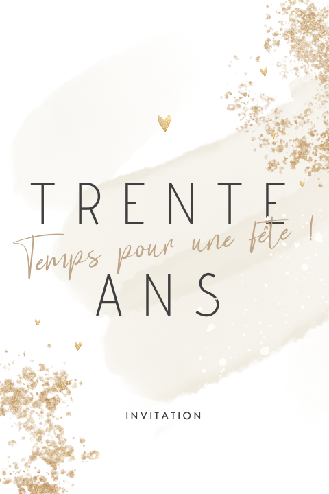 Carte d'invitation d'anniversaire sur un thème simple et élégant