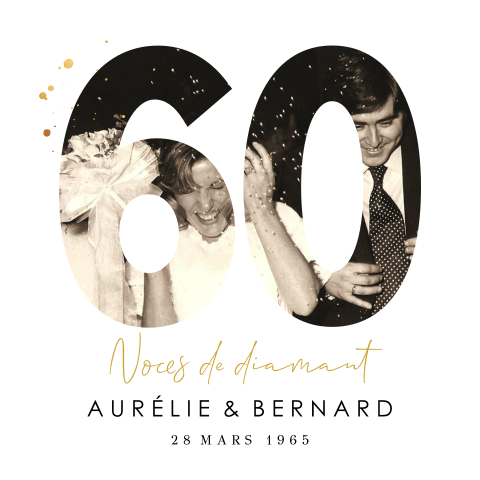 Invitation pour les noces de diamant avec photo dans le 60