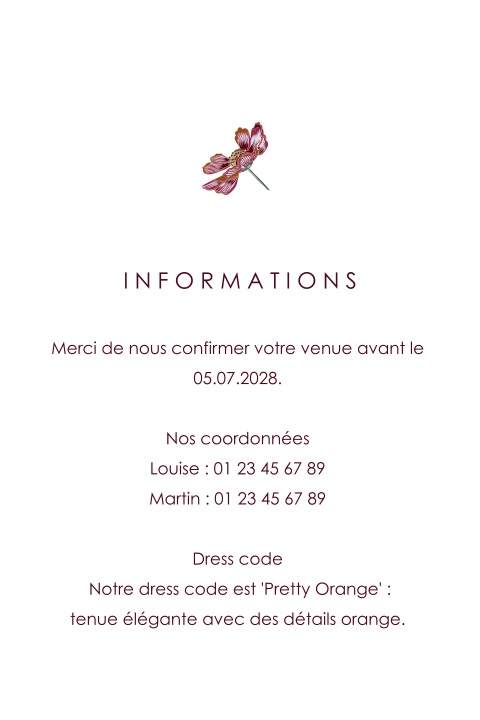 Feuillet d'informations avec un dessin detaillé d'une fleur