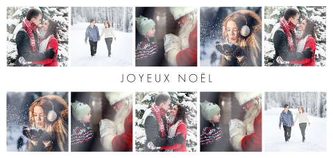 Carte de Noël avec des photos et un sapin de Noël