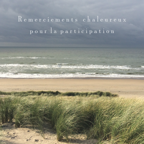 Carte de remerciement de deuil avec photo de paysage marin
