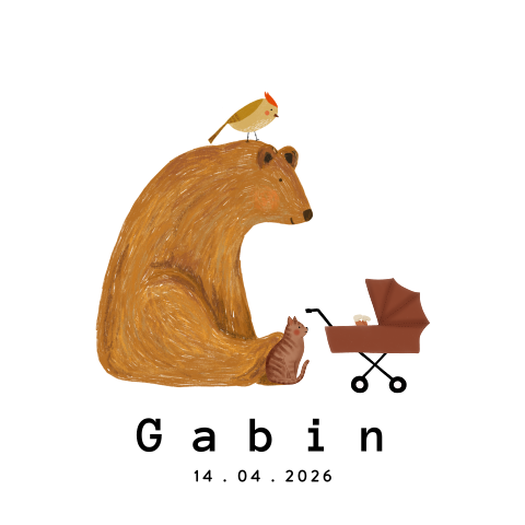 Faire-part de naissance jolies illustrations d'animaux
