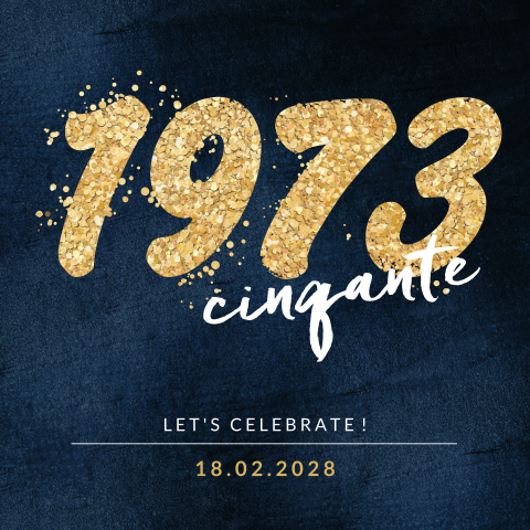 Carte d'invitation classique et élégante pour les 50 ans