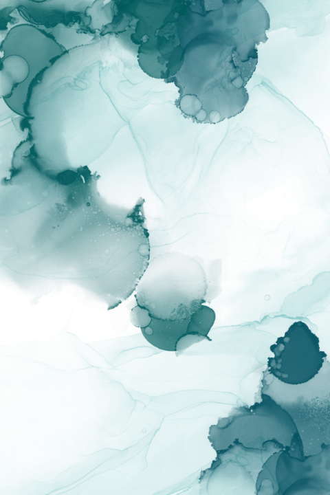 Feuillet avec des nuances bleues d'aquarelle et une belle typographie