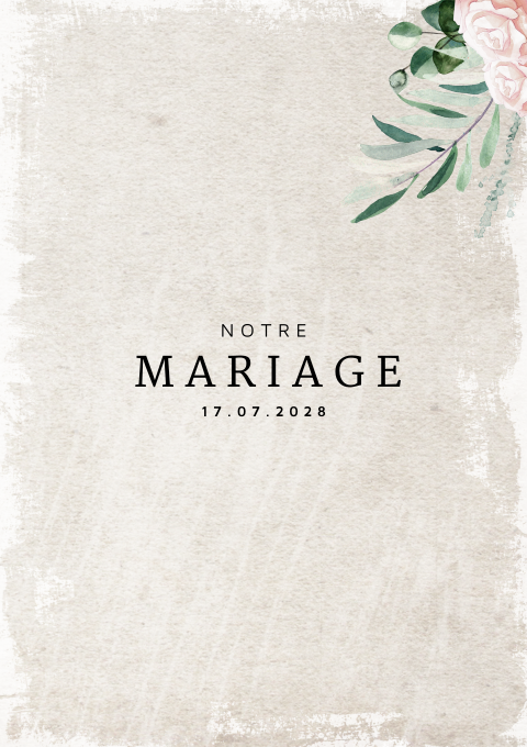 Vintage couverture de livret de mariage avec des fleurs discrètes