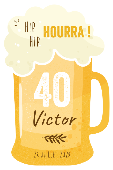 Carte d'invitation d'anniversaire jolie en forme d'une chope de bière