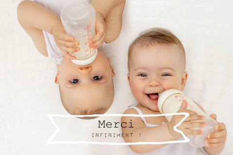 Carte de remerciement pour des jumeaux avec photo