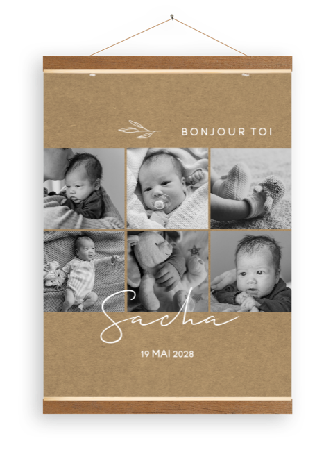 Toile avec photo et texte à personnaliser
