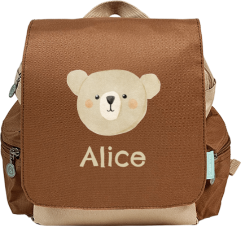 Sac à dos avec illustration tête d'ours