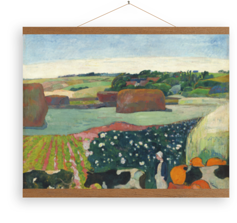 Toile - Tas de foin en Bretagne de Paul Gauguin