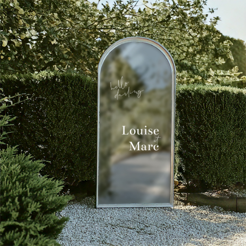 Sticker miroir mariage avec noms des mariés