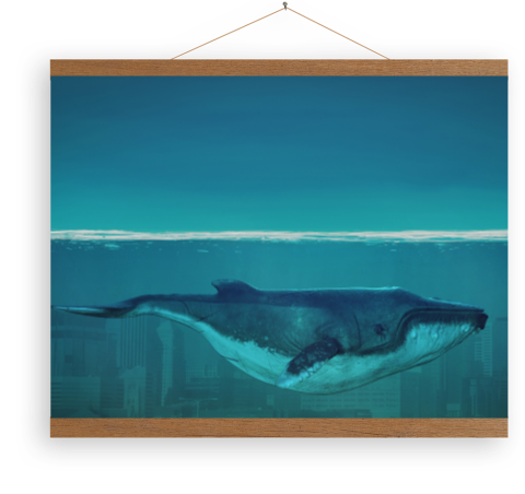 Toile avec dessin d'une baleine