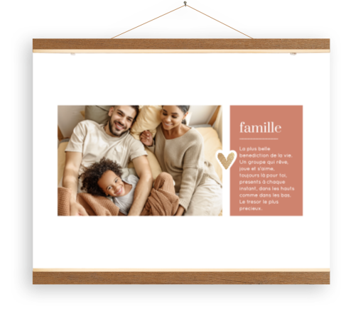 Toile avec photo de famille et texte