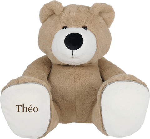 Peluche ours avec broderie