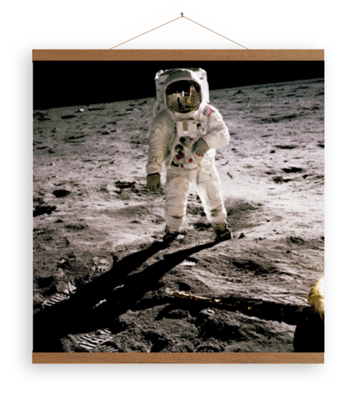Toile de Buzz Aldrin marchant sur la lune