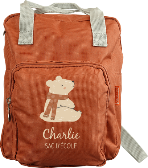 Sac à dos Classic avec un ourson et une écharpe