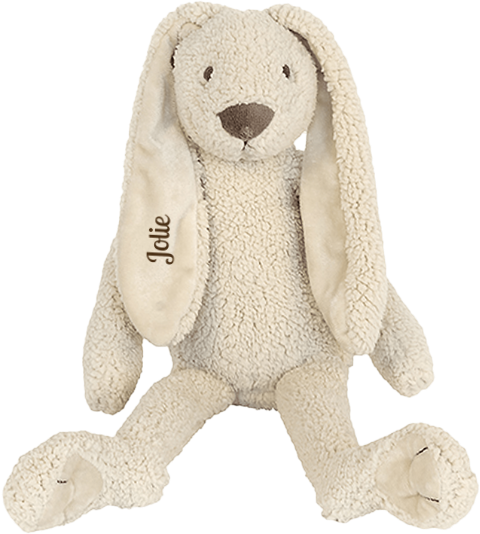 Peluche de lapin beige en tissu teddy Happy Horse