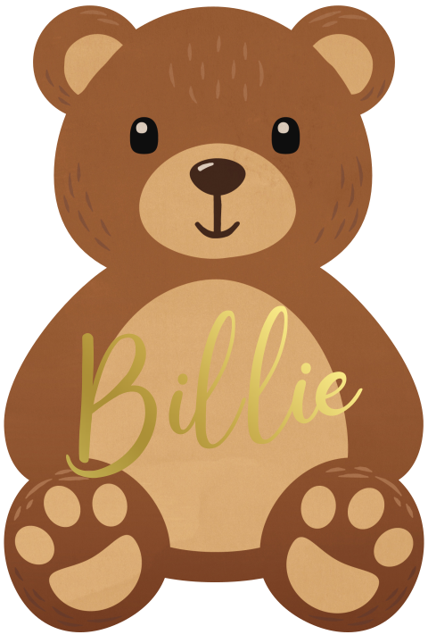 Schattig teddy beer kaartje met goudfolie