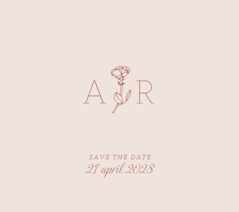 Stijlvol save the date met roos
