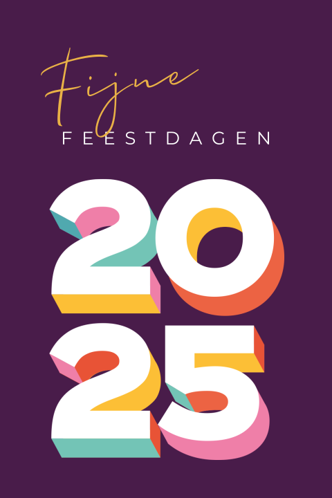 Strakke colorblock nieuwjaarskaart