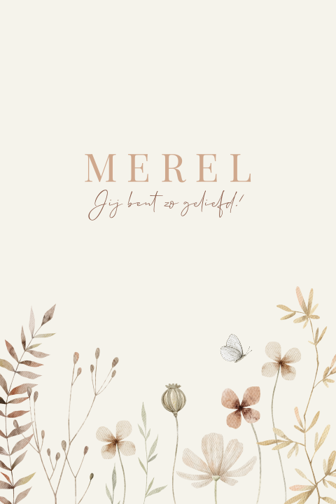 Geboortekaartje meisje met veldbloemen