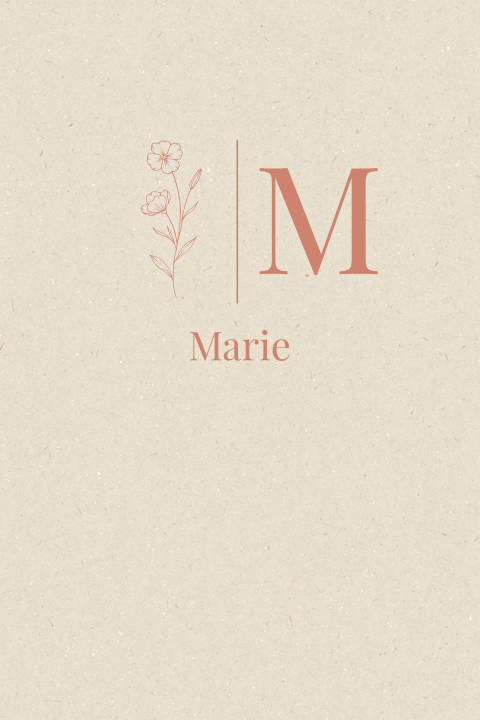 MOOI MINIMALISTISCH GEBOORTEKAARTJE MET GEBOORTEBLOEM FEBRUARI EN INITIAAL