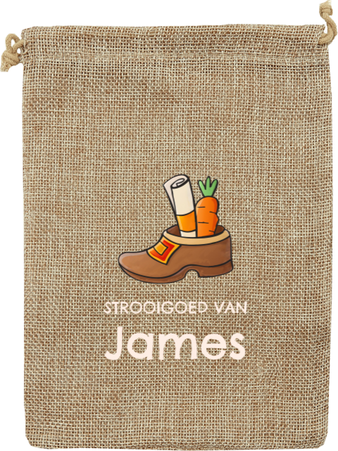 Pepernotenzakje met naam en illustratie van schoen