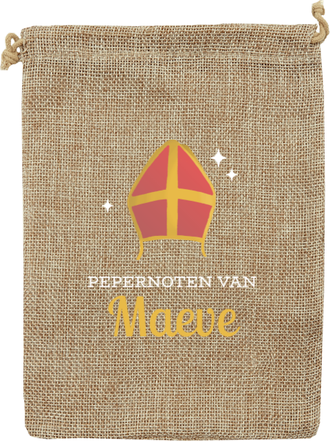 Pepernotenzakje met naam en mijter
