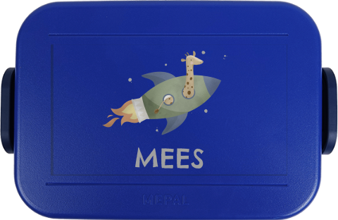 Mepal broodtrommel To Go met raket, giraf en naam