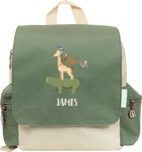 Rugzakje met naam en jungledieren