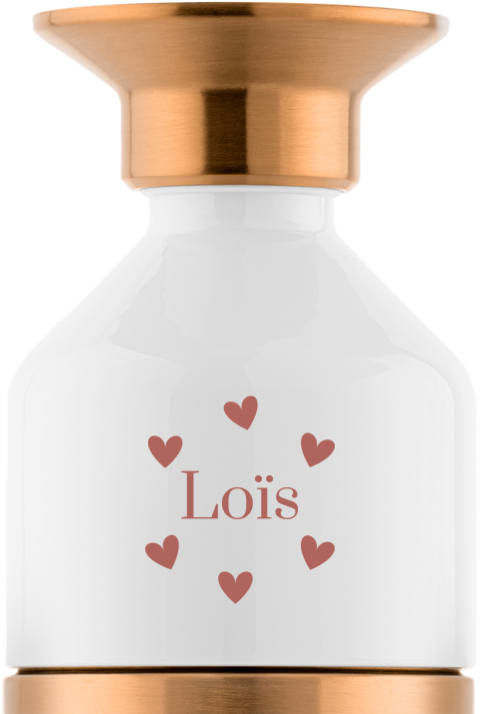 Dopper waterfles steel met naam en hartjes