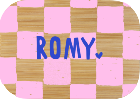 RVS broodtrommel met speels colorblocking design en naam