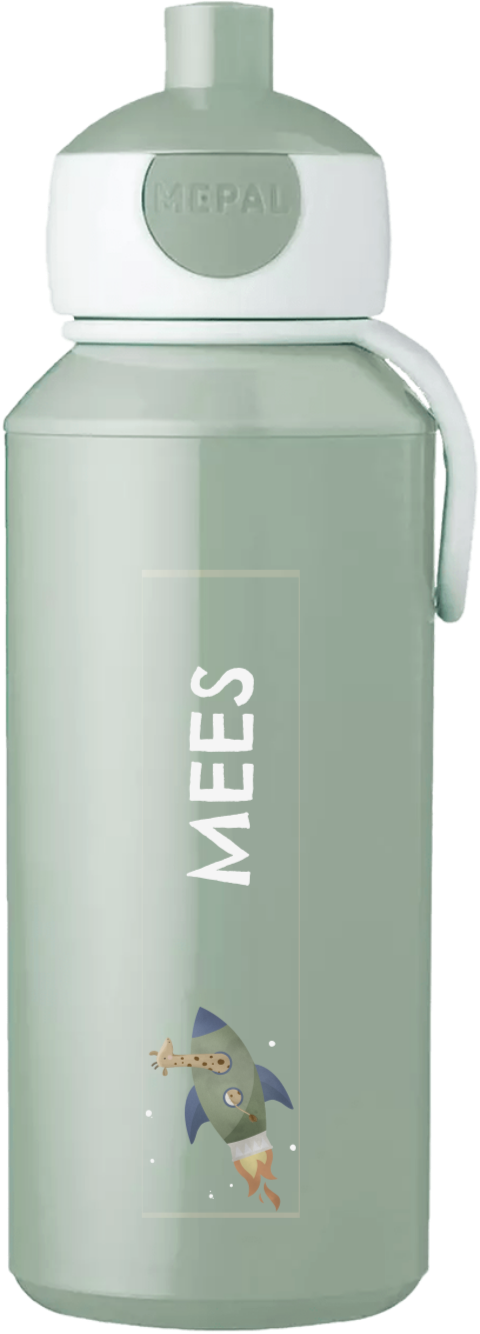 Mepal pop-up drinkfles Campus met giraf, raket en naam