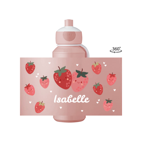 Mepal pop-up drinkfles Campus met aardbeien en naam